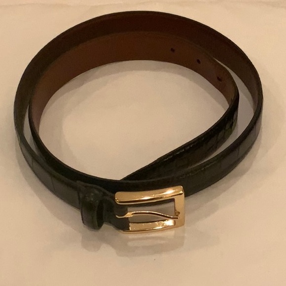 Jos. A. Bank Black Alligator Embossed Leather Dress Belt - Picture 8 of 8